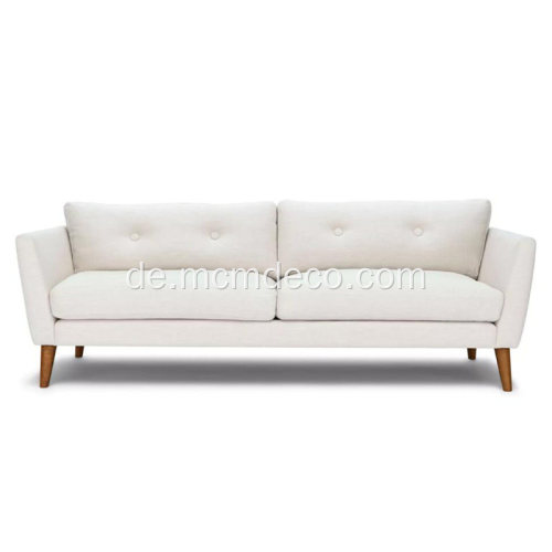 Emil Quartz White Fabric Sofa für Wohnzimmer